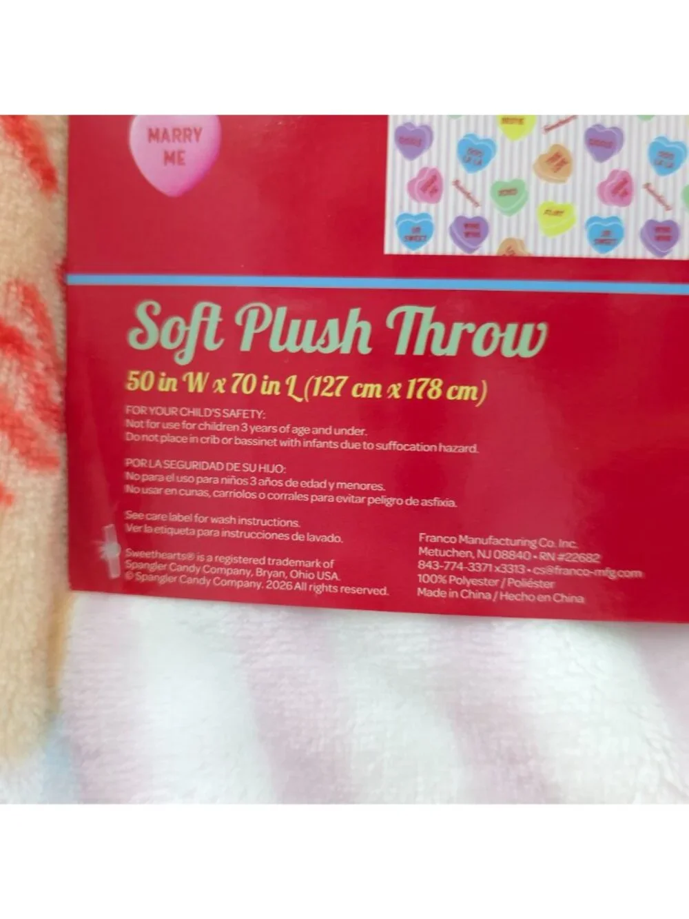 Sweethearts Soft Plush Throw Blanket 50